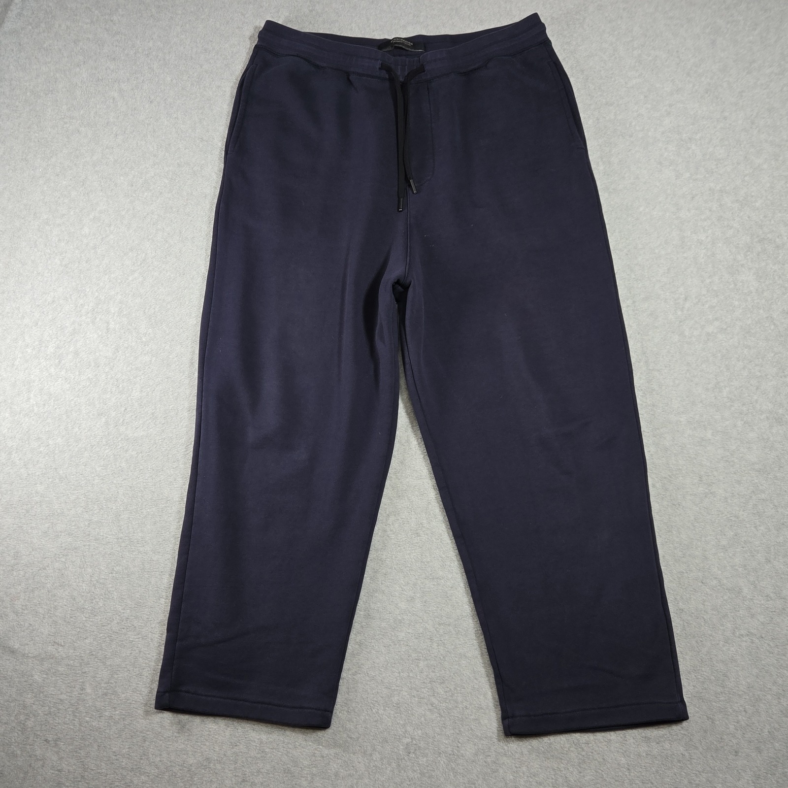 Scotch & Soda Mens Navy Blue Fleece Sweatpants Drawstring Joggers Size L
